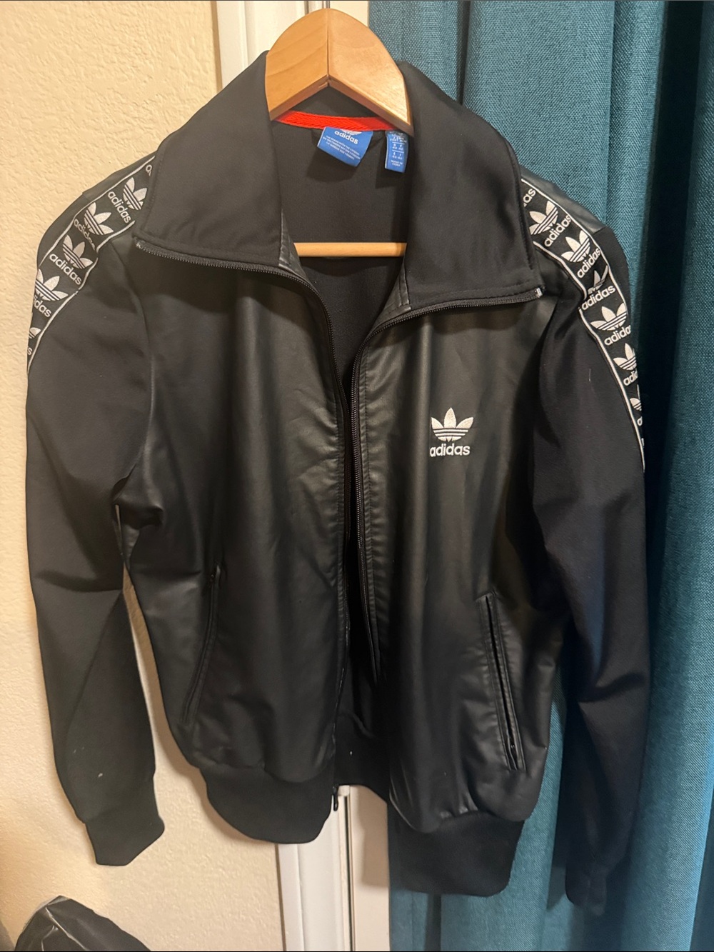 adidas Black Trefoil Tape Lightweight Track Jacket